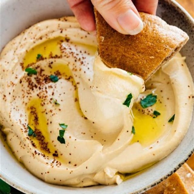 Hummus and Pita W/ Chicken or Gyro.